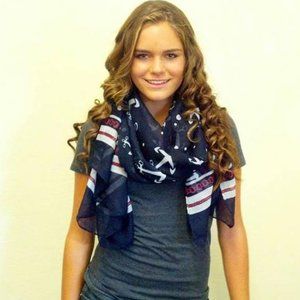 Nautical Anchors Scarf Wrap Red White and Blue